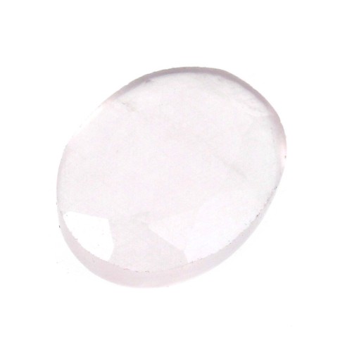 Cabuchón ovalado facetado 8x6 mm Quartz rosa x1