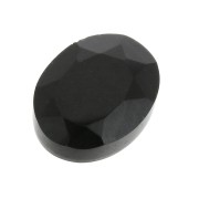 Cabuchón ovalado facetado 8x6 mm Black Onyx x1