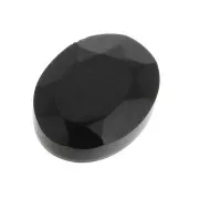 Cabuchón ovalado facetado 8x6 mm Black Onyx x1