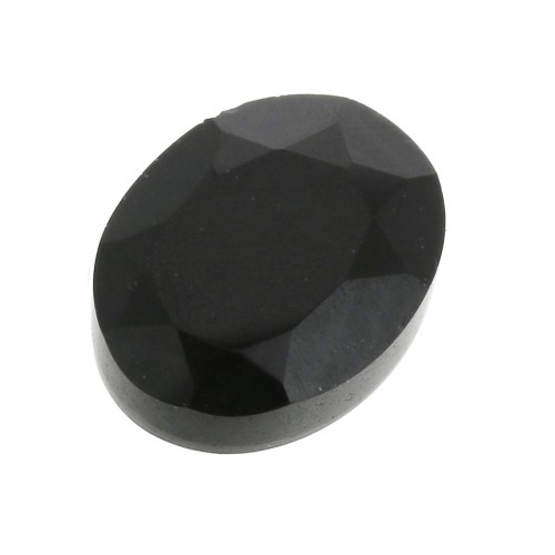 Cabuchón ovalado facetado 8x6 mm Black Onyx x1