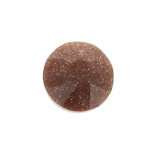 Cabochón redondo facetado 6 mm Gold Stone - Pierre de soleil x1
