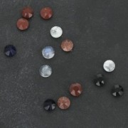 Cabochón redondo facetado 6 mm Jaspe Rouge x1