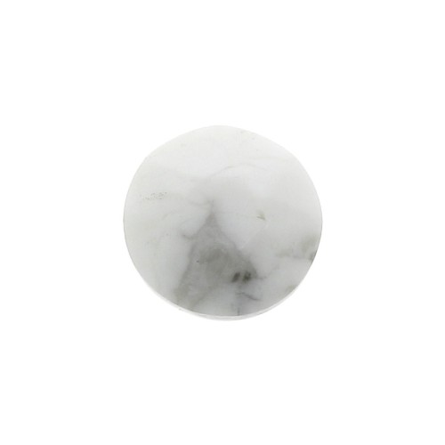 Cabochón redondo facetado 6 mm Howlite x1