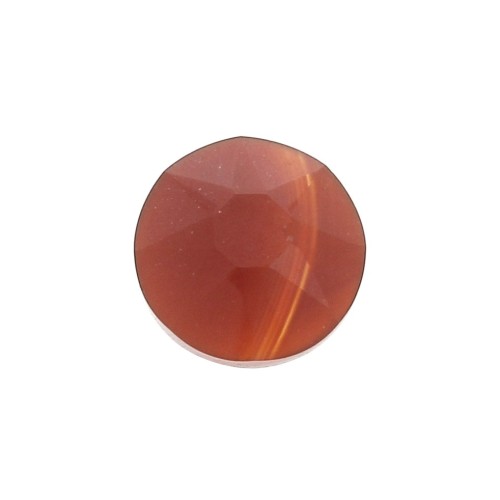 Cabochón redondo facetado 6 mm de piedra gema tintada 6 mm Agate Rouge x1