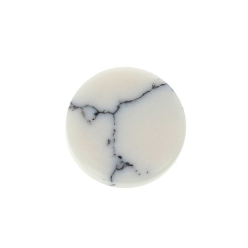 Disco redondo 6 mm de piedra gema - Howlite x1