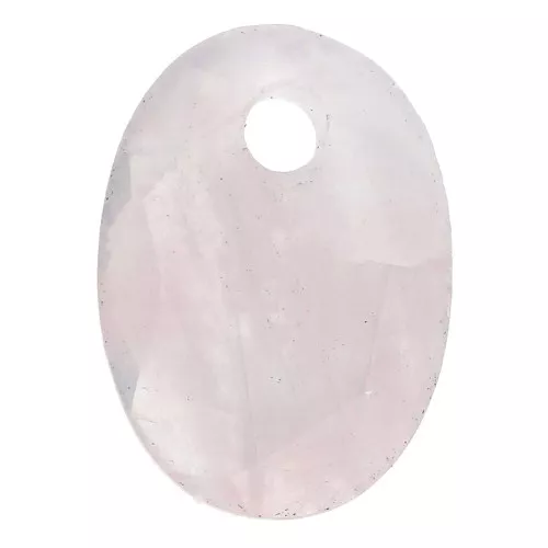 Colgante facetado ovalado 14x10 mm gema natural piedra preciosa Quartz rosa x1
