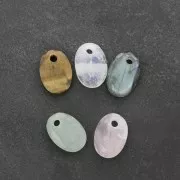 Colgante facetado ovalado 14x10 mm gema natural piedra preciosa Quartz rosa x1