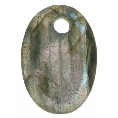 Colgante facetado ovalado 14x10 mm gema natural piedra preciosa Labradorita x1