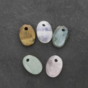 Colgante facetado ovalado 14x10 mm gema natural piedra preciosa Labradorita x1