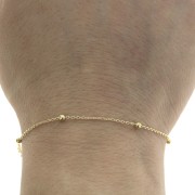 Cadena eslabón forçat alternada redondos 2.5mm (1x3) Chapado de Oro 3 micras x50cm