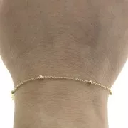 Cadena eslabón forçat alternada redondos 2.5mm (1x3) Chapado de Oro 3 micras x50cm