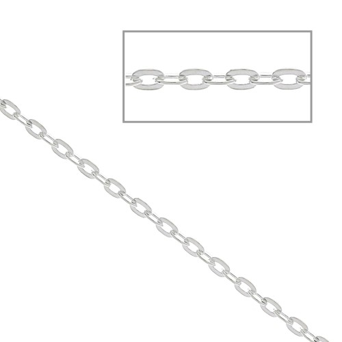 Cadena eslabón forçat espejo 1.6 mm de Plata 925 x50cm