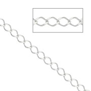 Cadena eslabón rombo lapidada 2.3 mm de Plata 925 x50cm|raw }}