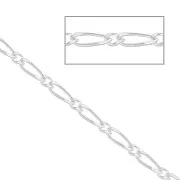 Cadena eslabón figaro alternado (1x1) 1.75 mm de Plata 925 x50 cm