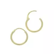 Pequeñas aros de pendientes a decorar 14 mm Chapado de Oro 3 micras x2