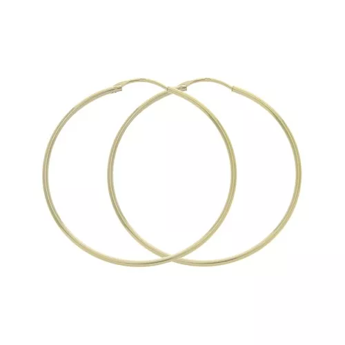 Aros de pendientes 21 mm Chapado de Oro 3 micras x2