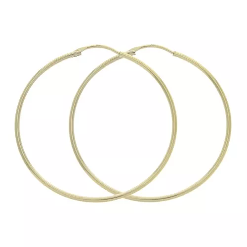 Aros de pendientes 38 mm Chapado de Oro 3 micras x2