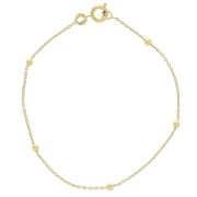 Pulsera eslabón forçat alternado bolas 2.5 mm (1x3) Chapado de Oro 3 micras x18cm|raw }}