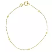 Pulsera eslabón forçat alternado bolas 2.5 mm (1x3) Chapado de Oro 3 micras x18cm