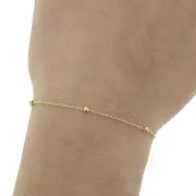 Pulsera eslabón forçat alternado bolas 2.5 mm (1x3) Chapado de Oro 3 micras x18cm