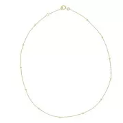 Gargantilla eslabón forçat alternado bolas 2.5 mm (1x3) Chapado de Oro 3micrx42 cm