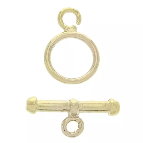 Cierre T para pulsera o collar 13 mm - Chapado de Oro 3 micras x1
