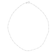 Collar gargantilla eslabón forçat alternado bolas 2.5 mm (1x1) Plateado 925 x42 cm