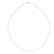 Collar gargantilla eslabón forçat alternado bolas 2.5 mm (1x1) Plateado 925 x42 cm