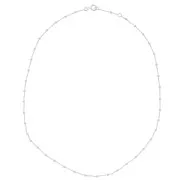 Collar gargantilla eslabón forçat alternado bolas 2.5 mm (1x1) Plateado 925 x45 cm