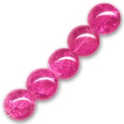 Cracked Beads 14 mm Hot Pink x4