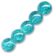 Cracked Beads 14 mm Aquamarine x4|raw }}