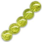 Cracked Beads 12 mm Light Olivine x5|raw }}