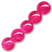 Cracked Beads  6 mm Framboise x25