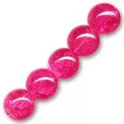 Cracked Beads 6 mm Framboise x25
