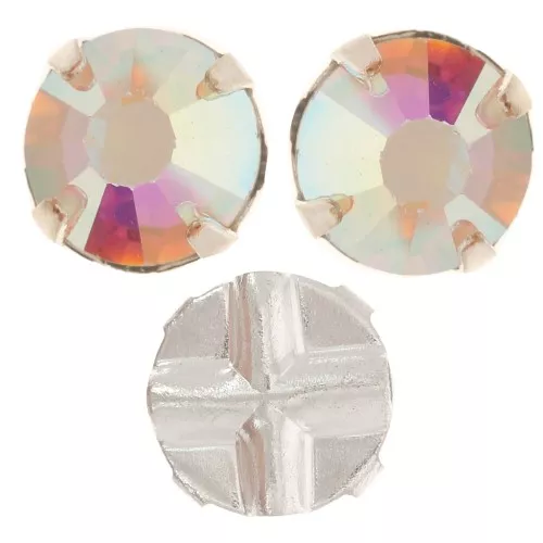 Strass para coser 6 mm Crystal AB x5