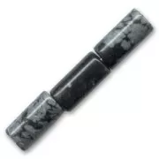 Cuentas Obsidiana Moteada tubos 12x6 mm x8