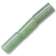 Cuentas Aventurina verde tubos 12x6 mm x8