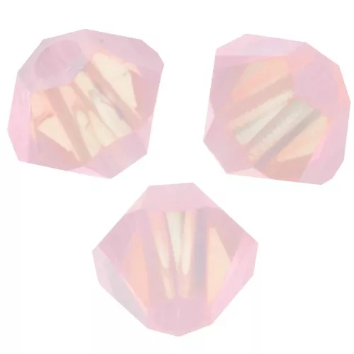 Tupis de Cristales de PureCrystal 5328 3 mm Rosa Water Opal Shimmer 2X x50