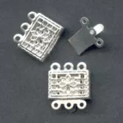 Cierre 3 hilos 10 mm plateado x2