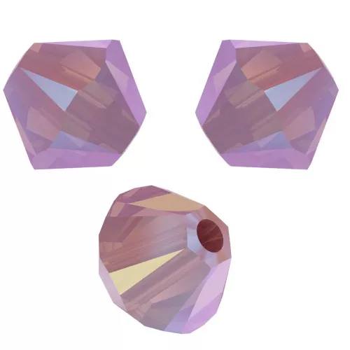 Tupis de cristal PureCrystal 5328 4 mm Rosa Water Opal Shimmer 2X x50