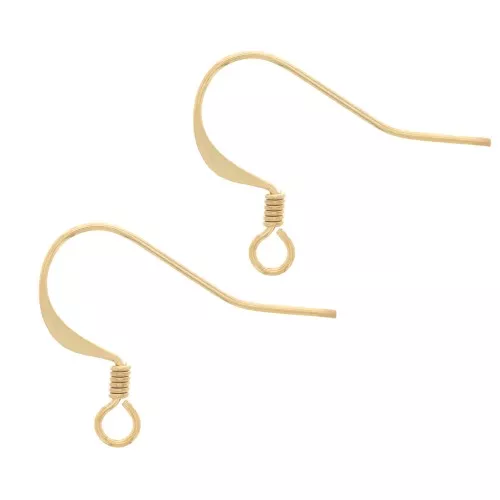 Ganchos 17 mm dorado con oro fino x4