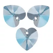 Colgante corazón de cristal PureCrystal 6228 14,4x14 mm Aquamarine Shimmer x1