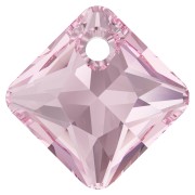 Colgante Princess Cut PureCrystal 6431 11.5 mm Light Rosa x1