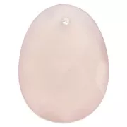 Colgante facetado ovalado 20x15 mm gema natural Calcedoine Rosa x1