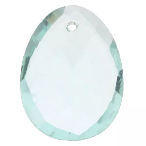 Colgante ovalado facetado 20x15 mm imitación piedra preciosa - Hidro Aguamarina x1