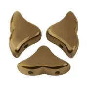 Cuentas de cristal Hélios® de Puca® 6x10 mm Dark Gold Bronze x10g