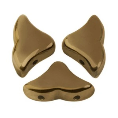 Cuentas de cristal Hélios® de Puca® 6x10 mm Dark Gold Bronze x10g