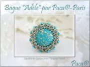 Cabuchón de vidrio par Puca® 25 mm Opaque Red Coral Tweedy x1