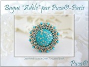 Cabuchón de vidrio par Puca® 25 mm Jet Gold Splash x1