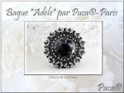 Cabuchón de vidrio par Puca® 25 mm Jet Gold Splash x1